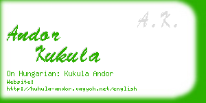 andor kukula business card